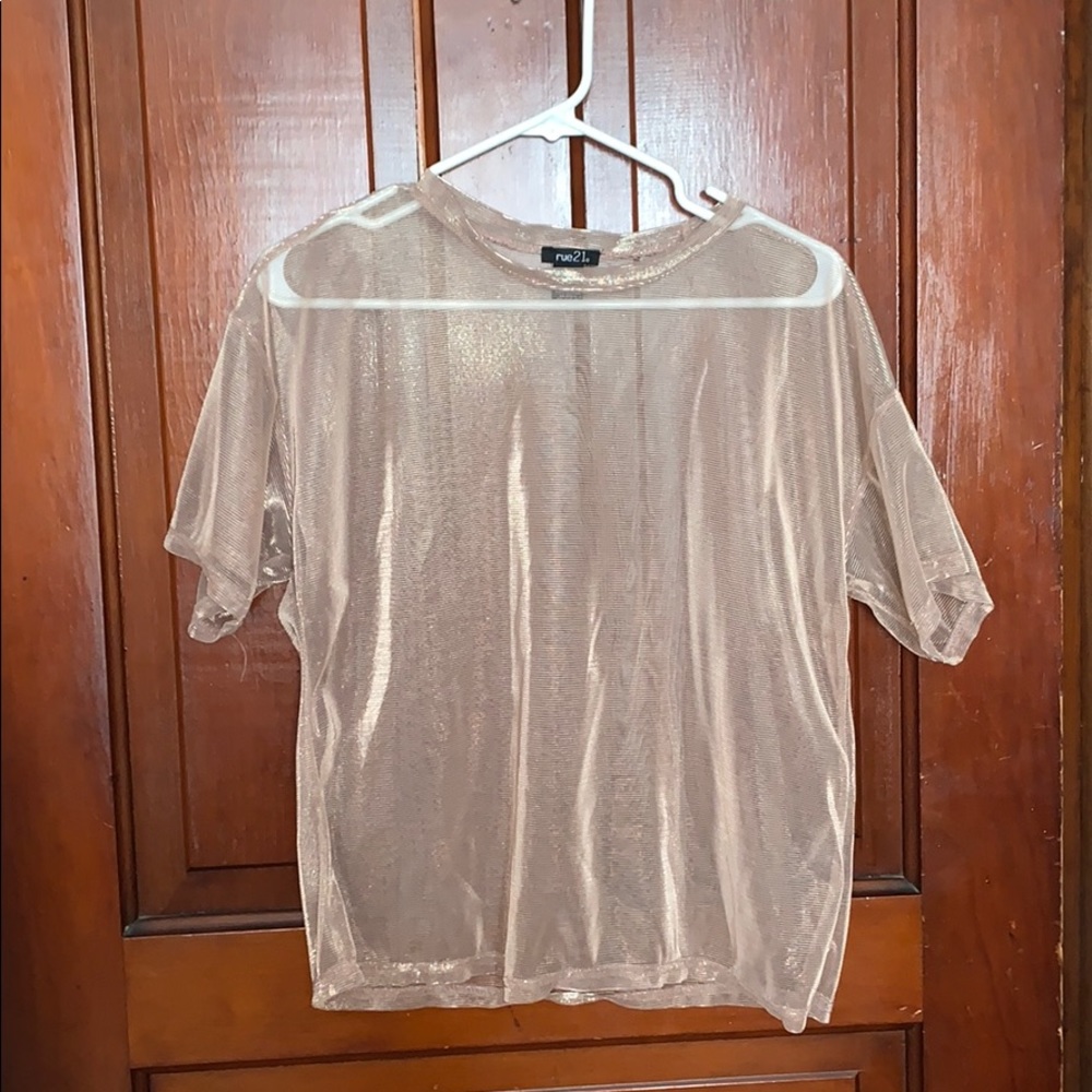 Rose gold sheer t-shirt